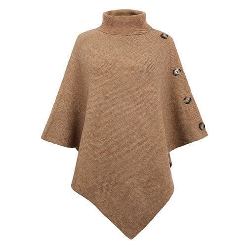 Poncho poolokauluksella ja nappeilla