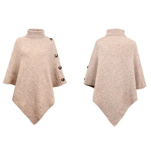 Poncho poolokauluksella ja nappeilla