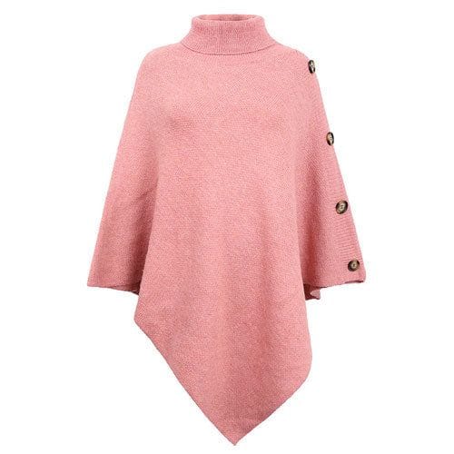 Poncho poolokauluksella ja nappeilla