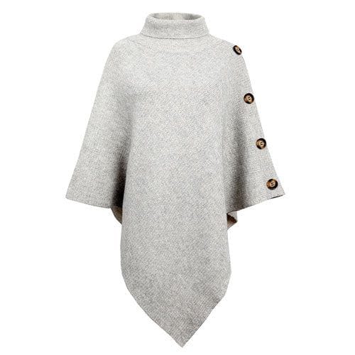 Poncho poolokauluksella ja nappeilla