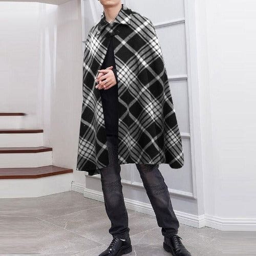Ruudullinen talviponcho miehille