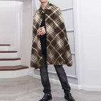 Ruudullinen talviponcho miehille