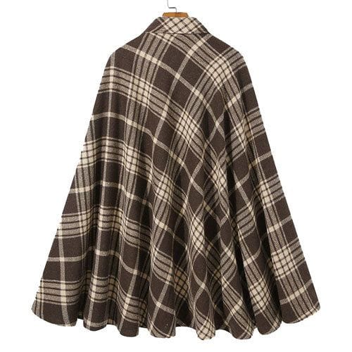 Ruudullinen talviponcho miehille