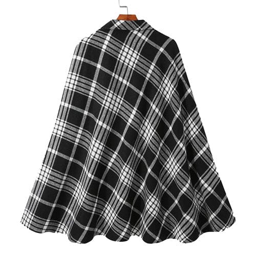 Ruudullinen talviponcho miehille