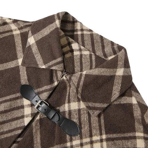 Ruudullinen talviponcho miehille