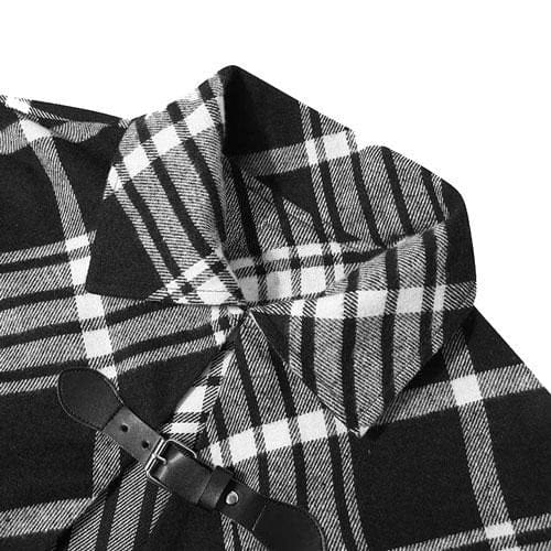 Ruudullinen talviponcho miehille