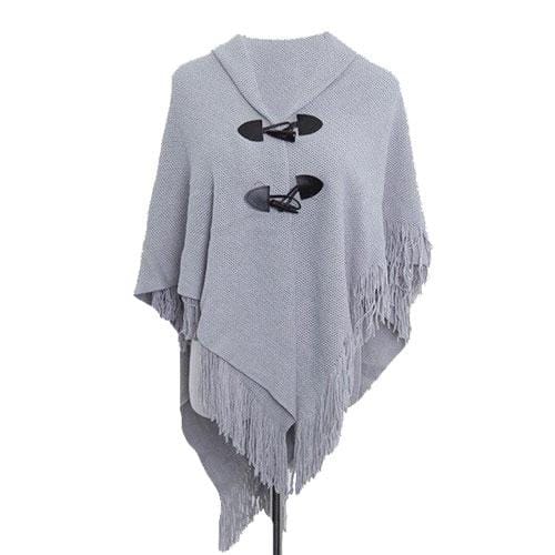Poncho-neule hapsuilla