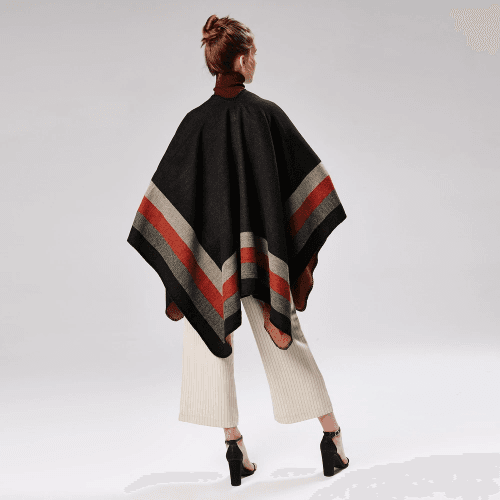 Vintages-tyylinen naisten poncho kashmiria