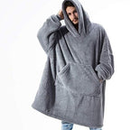 Lämmin ruudullinen poncho