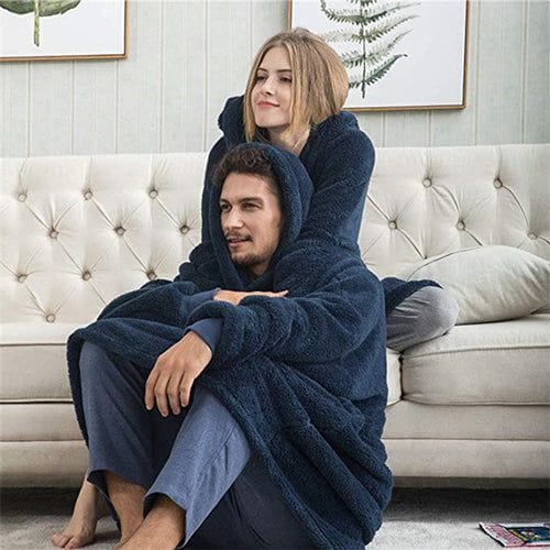 Lämmin ruudullinen poncho