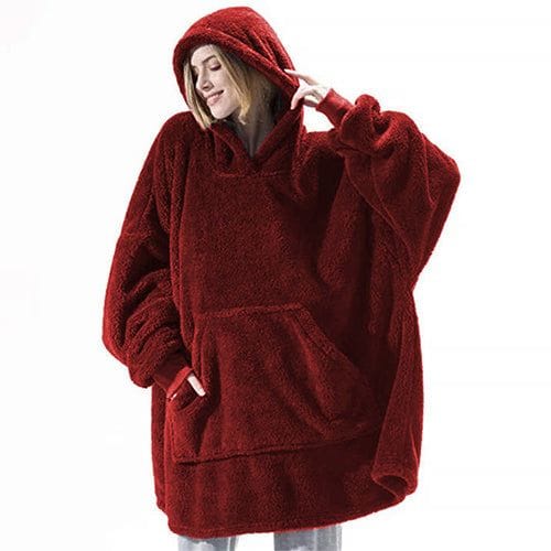 Lämmin ruudullinen poncho