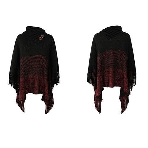 Lämmin poncho napeilla
