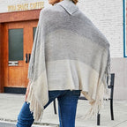 Lämmin poncho napeilla
