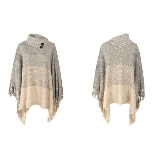 Lämmin poncho napeilla