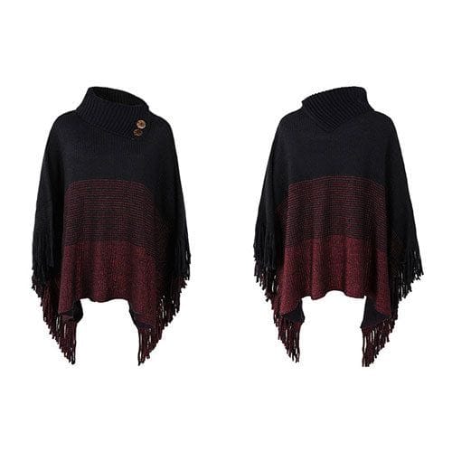 Lämmin poncho napeilla