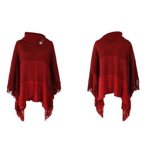 Lämmin poncho napeilla