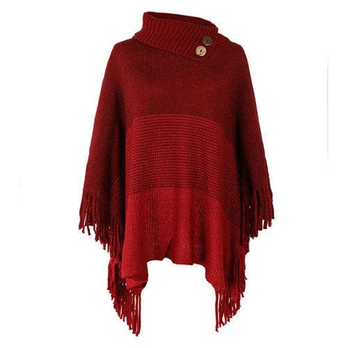 Lämmin poncho napeilla