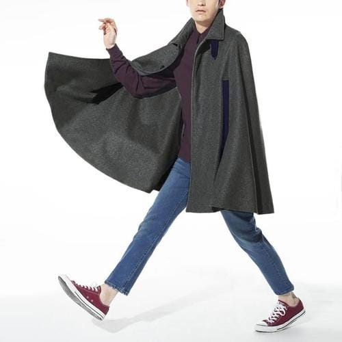 Lämmin talviponcho miehille