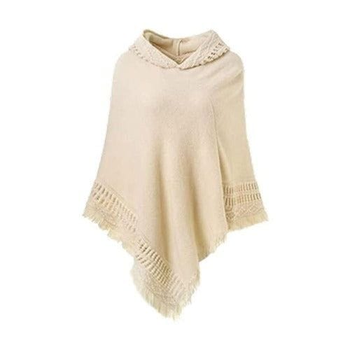 Naisten talviponcho hupulla