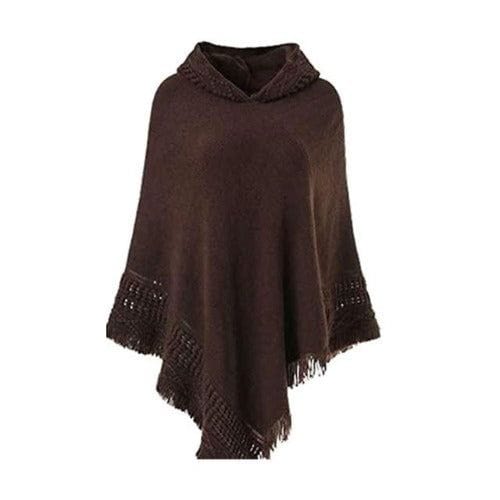 Naisten talviponcho hupulla