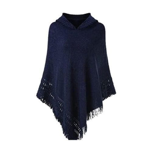 Naisten talviponcho hupulla