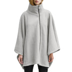 Talvi-fleece-poncho pystypäällyksellä, reilu leikkaus