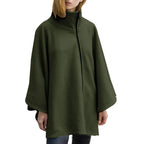 Talvi-fleece-poncho pystypäällyksellä, reilu leikkaus