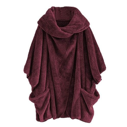 Pehmeä ruudullinen miesten poncho
