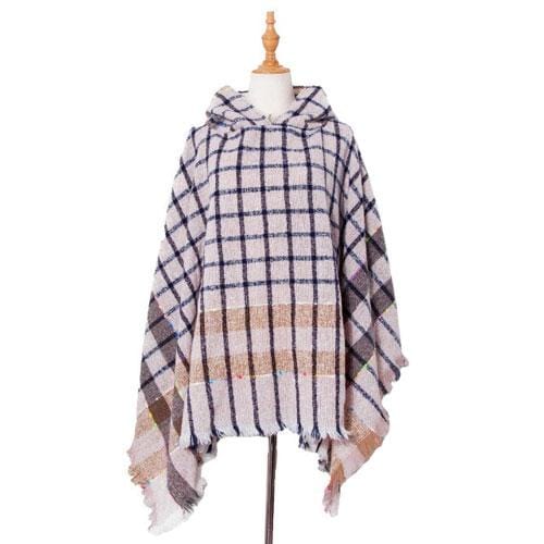 Kesäinen naisten poncho hupulla