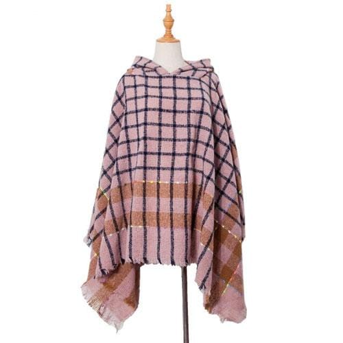 Kesäinen naisten poncho hupulla